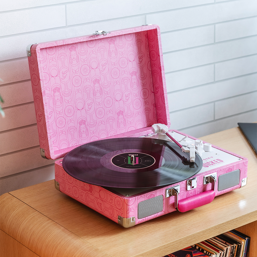 Wicked Glinda Cruiser Record Player In Pink - Republic Records Wicked Glinda Cruiser Record Player In Pink - Republic Records
