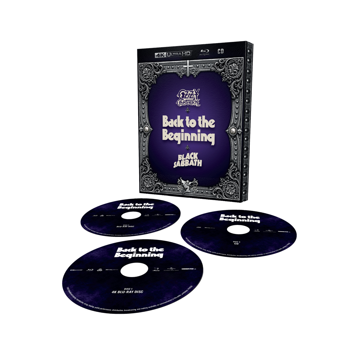 Ozzy Osbourne & Black Sabbath: Back to the Beginning Blu-Ray & CD Pack Shot