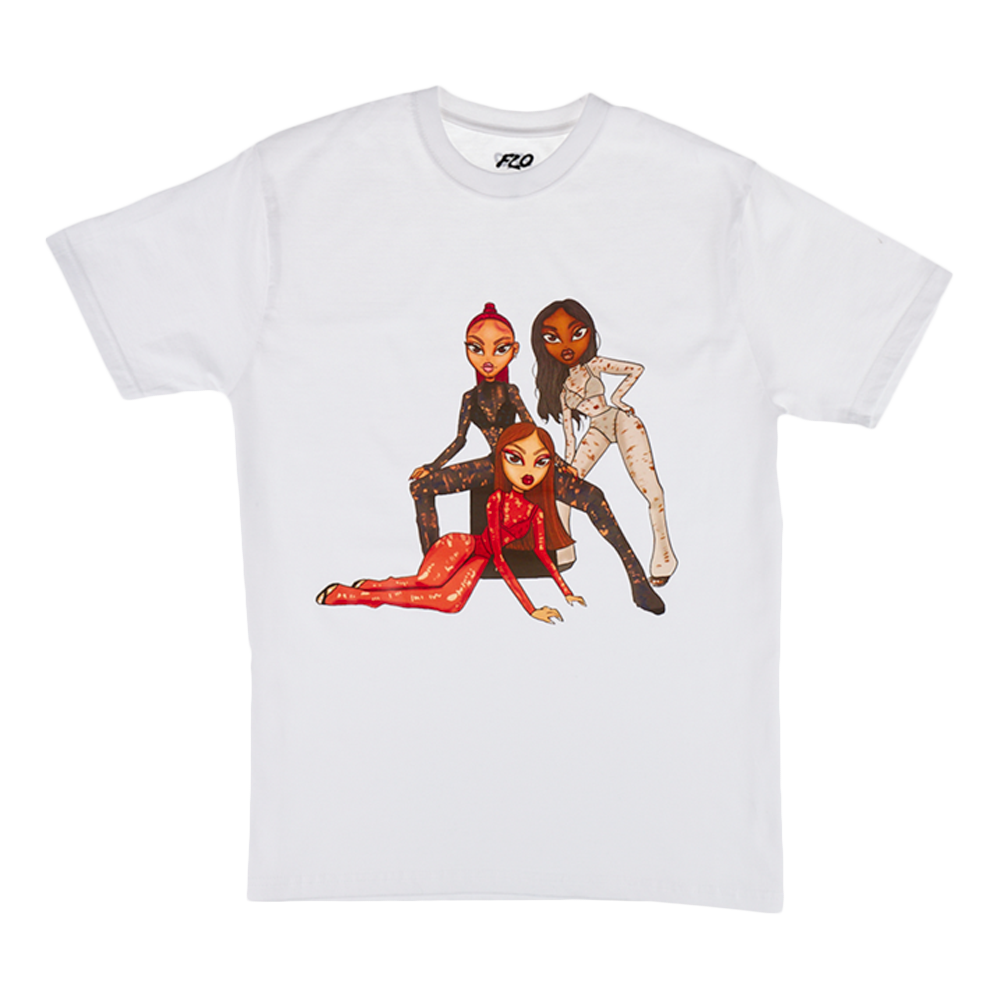 FLO, Illustration Homage Tee: White Front 