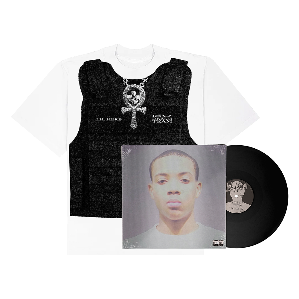 lil herb (signed vinyl) + white bulletproof t-shirt fan pack