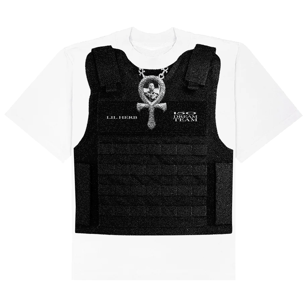 white bulletproof t-shirt